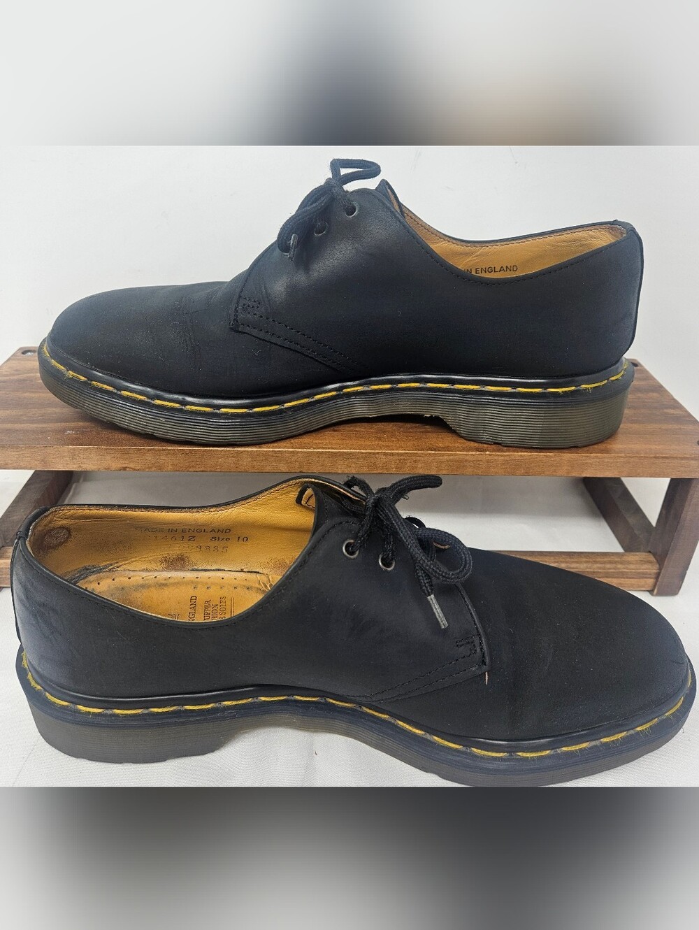Dr Martens 1461 Men's Leather Shoes Black Nappa Lace Up Oxford Size US 10